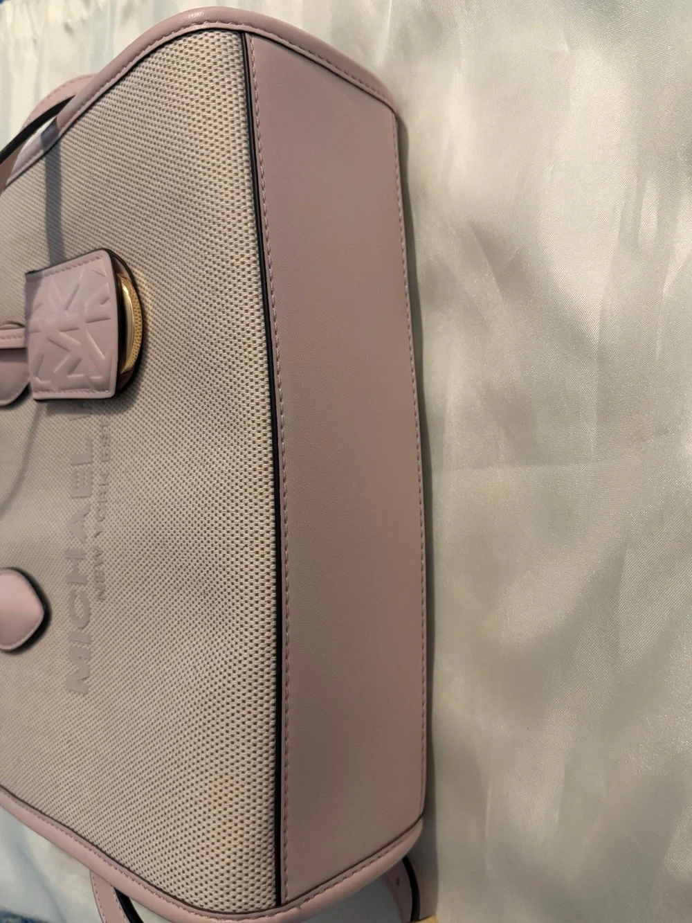 Michael Kors Blush Pink Leather & Canvas Satchel